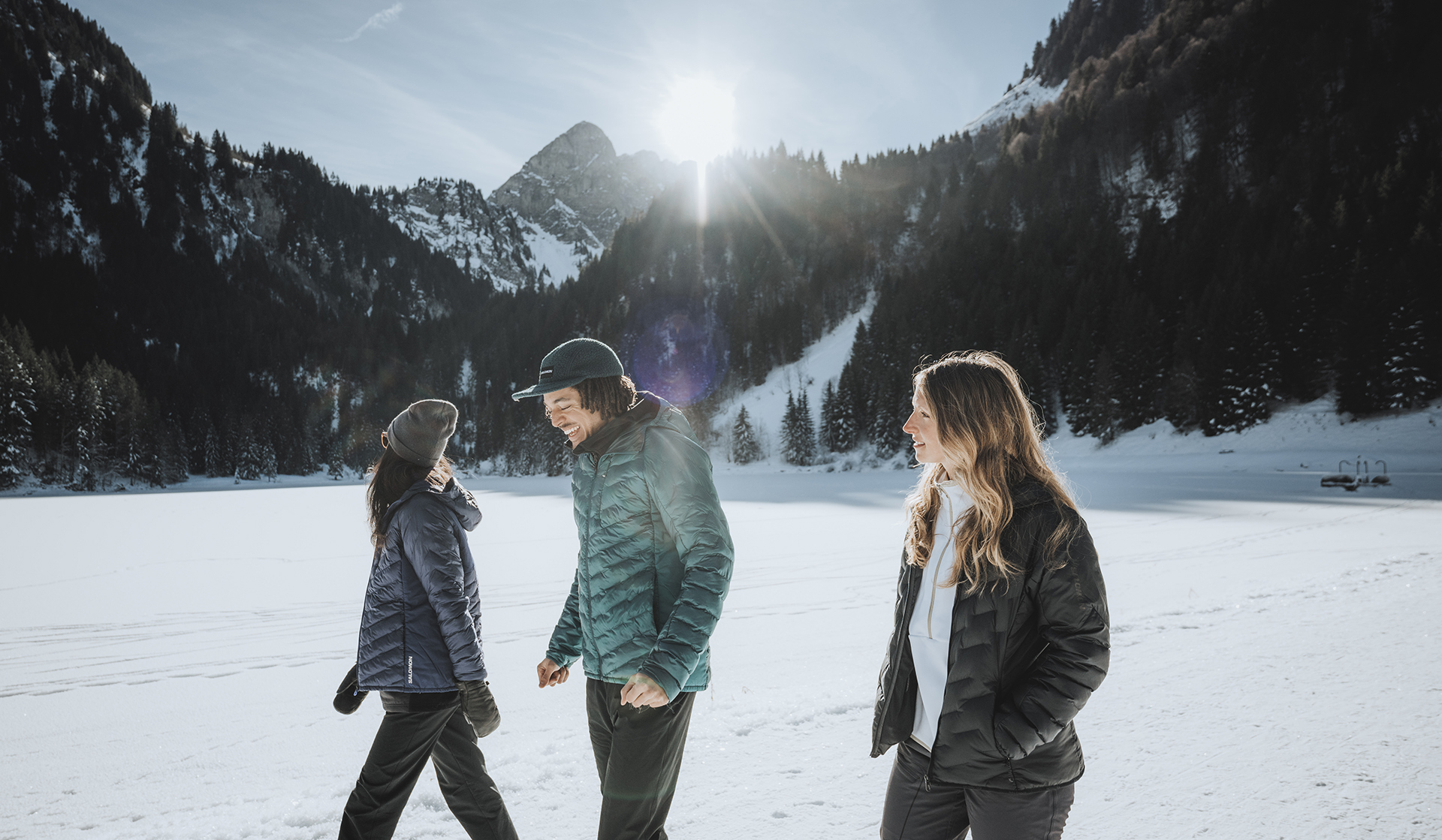 Walking on frozen lake