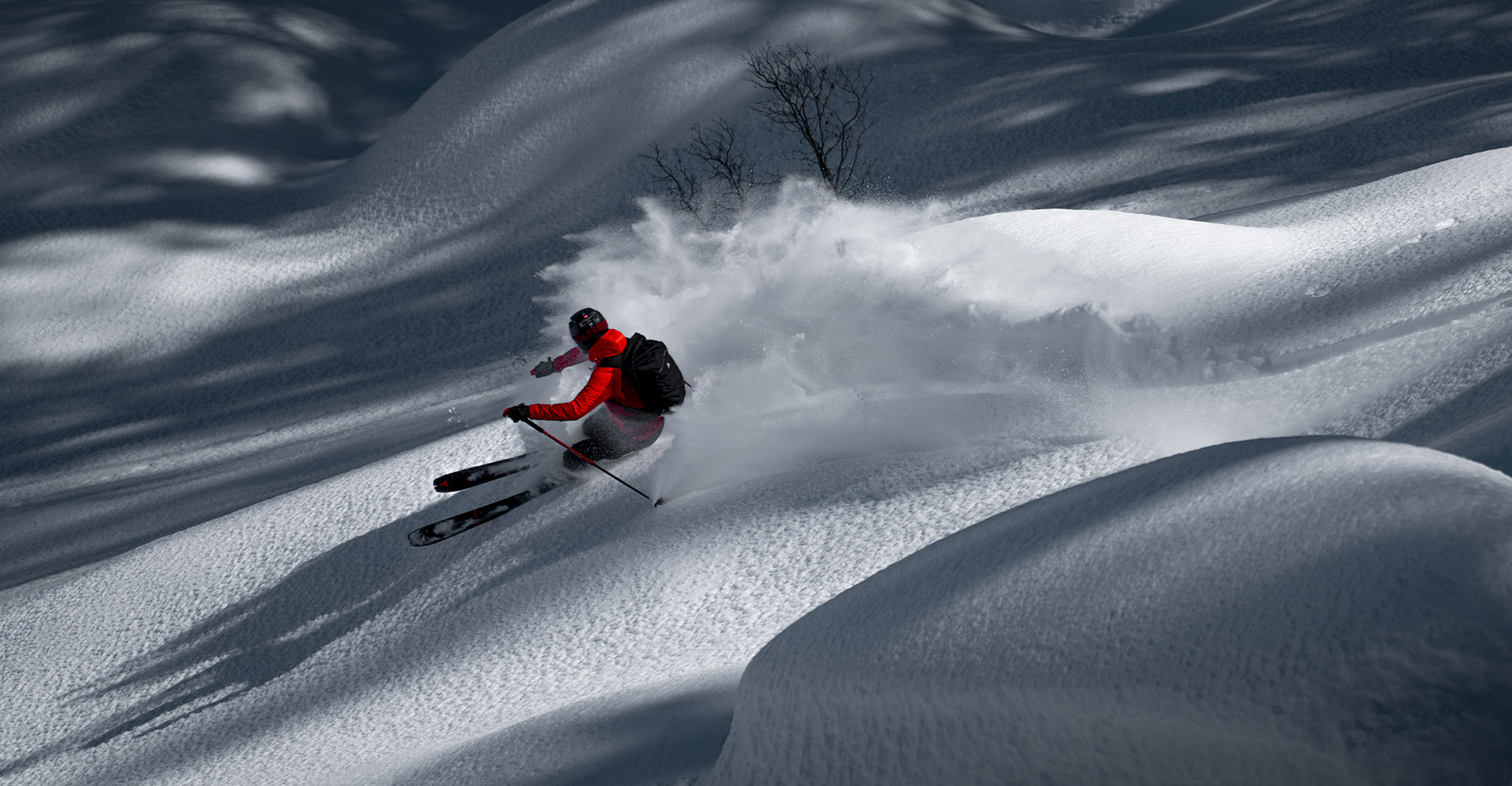 Skiing on powder