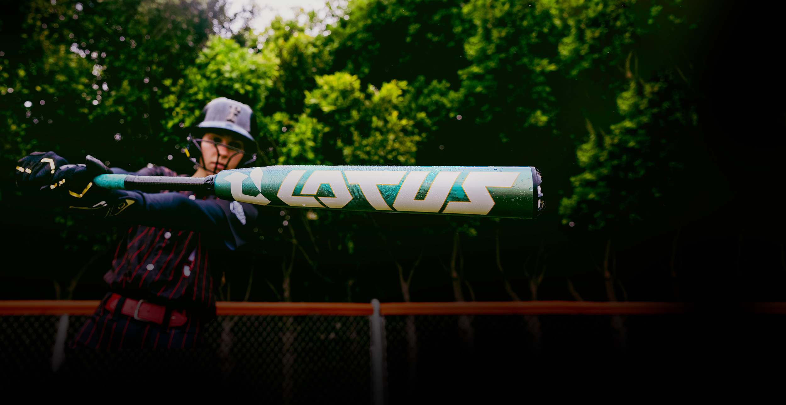 A person holding a baseball bat.