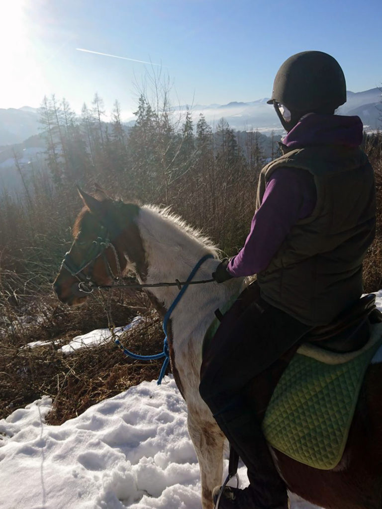 Anita out in the nature with her horse