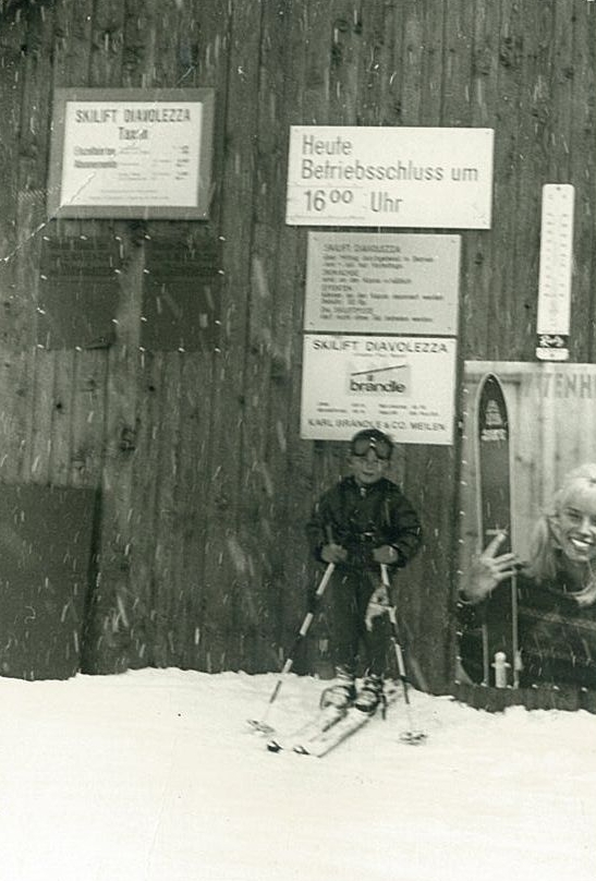 Michael skiing at Diavolezza, Switzerland in 1968.