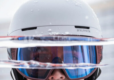 White Salomon alpine ski helmet