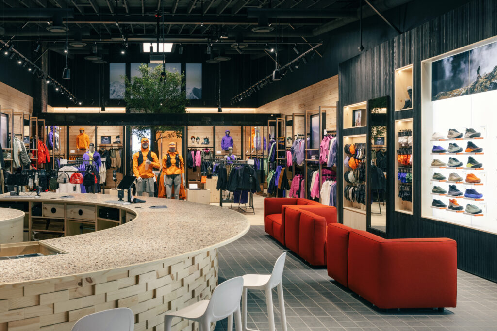 Interior of Arc'teryx store in Banff, Alberta, Canada.