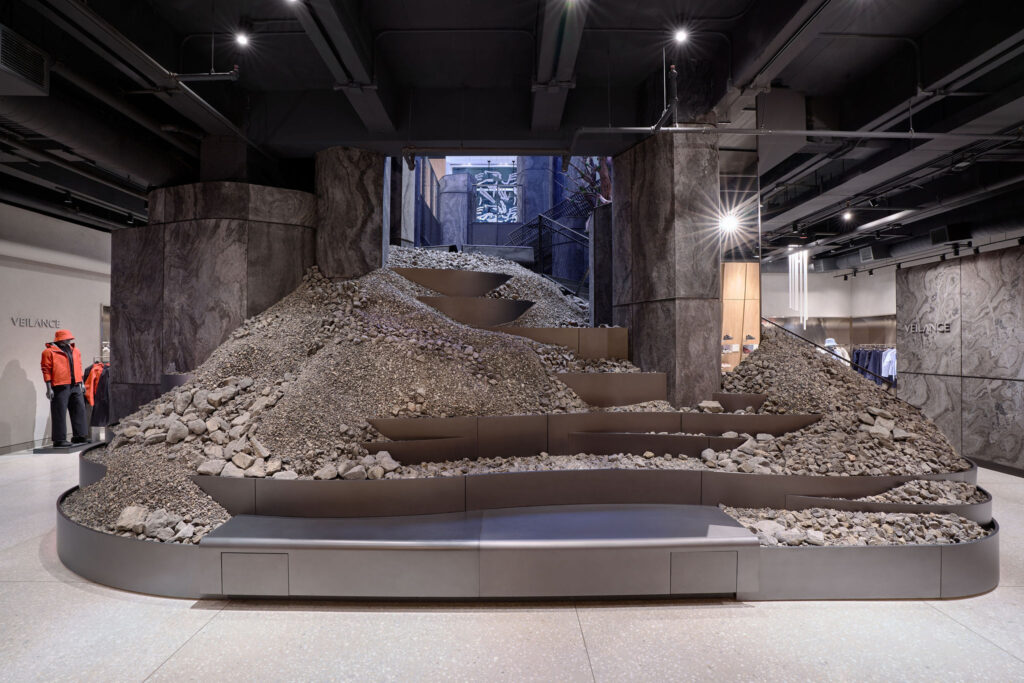 Talus field inside Arc'teryx Rockefeller store.