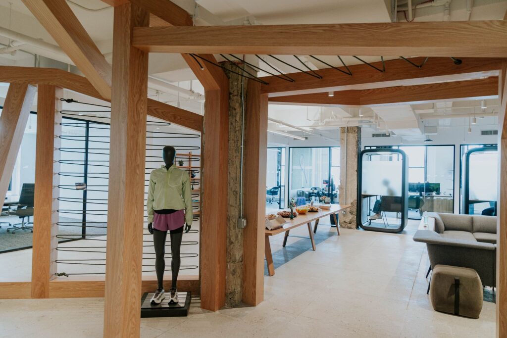 Open office space at Amer Sports New York office